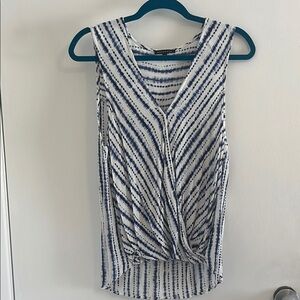Staccato Navy and White Tie-Dye Top